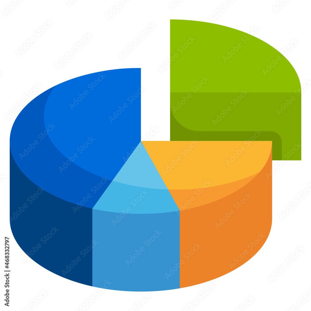 Obraz premium PIE CHART flat icon,linear,outline,graphic,illustration