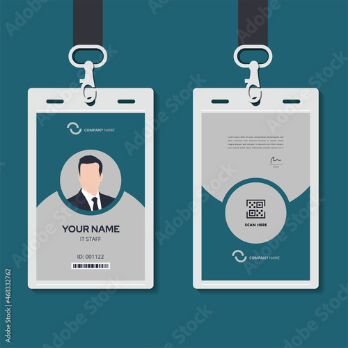 modern identity card design for corporate with mockup. minimal blue ID card design