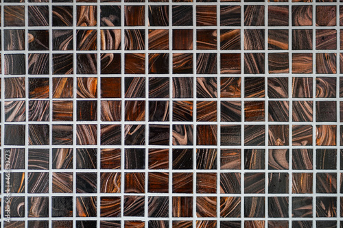 Background, texture golden brown and copper tone of mosaic tiles