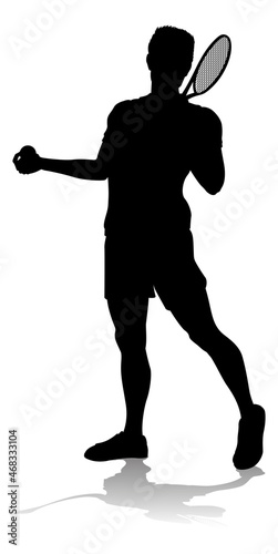 Tennis Silhouette Sport Player Man photo