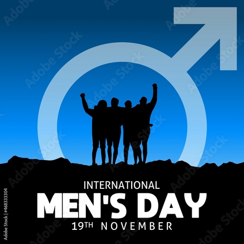 International men's day theme . Vector illustration. Illustration men's silhouette. Suitable for Poster, Banners, campaign and greeting card. 