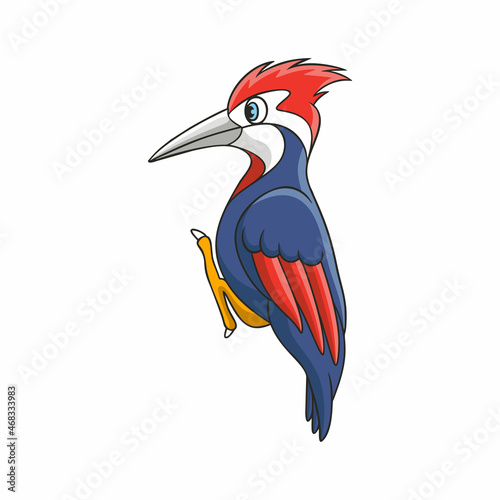 cartoon illustration cool woodpecker photo