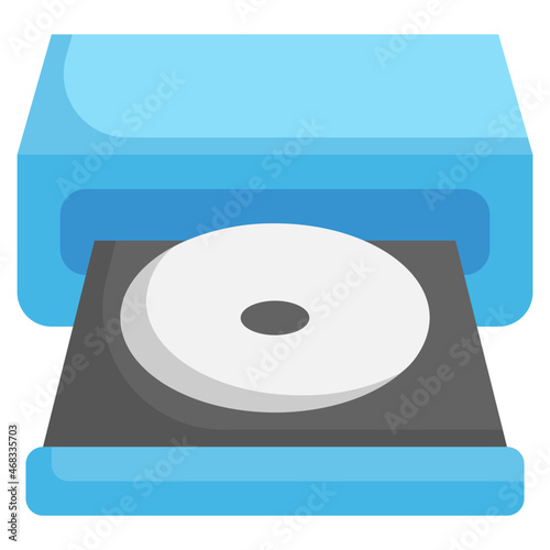 CD ROM flat icon,linear,outline,graphic,illustration