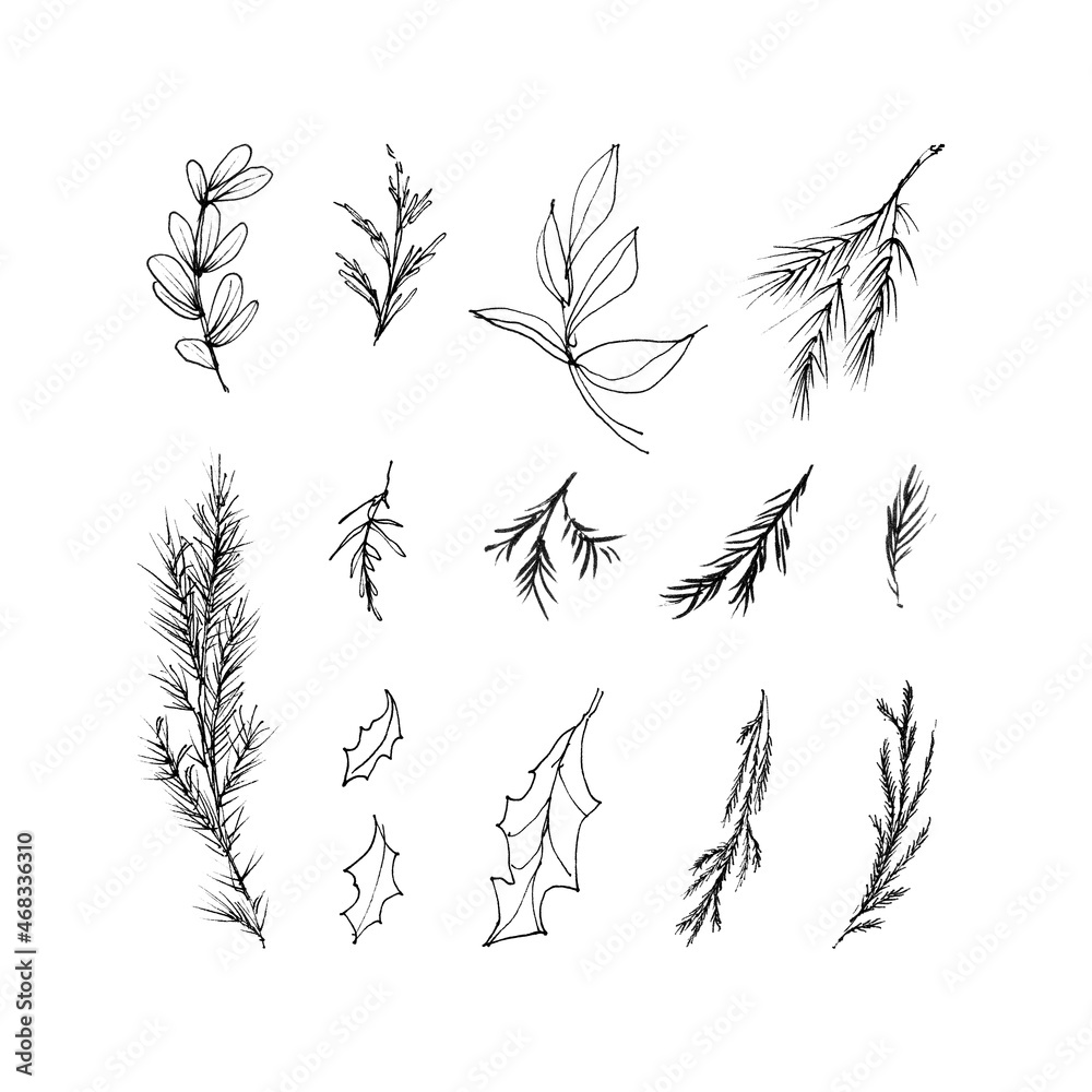 New Year set 2022 _ set _ plant elements 00 New Year set 2022 _ set _ plant elements 00