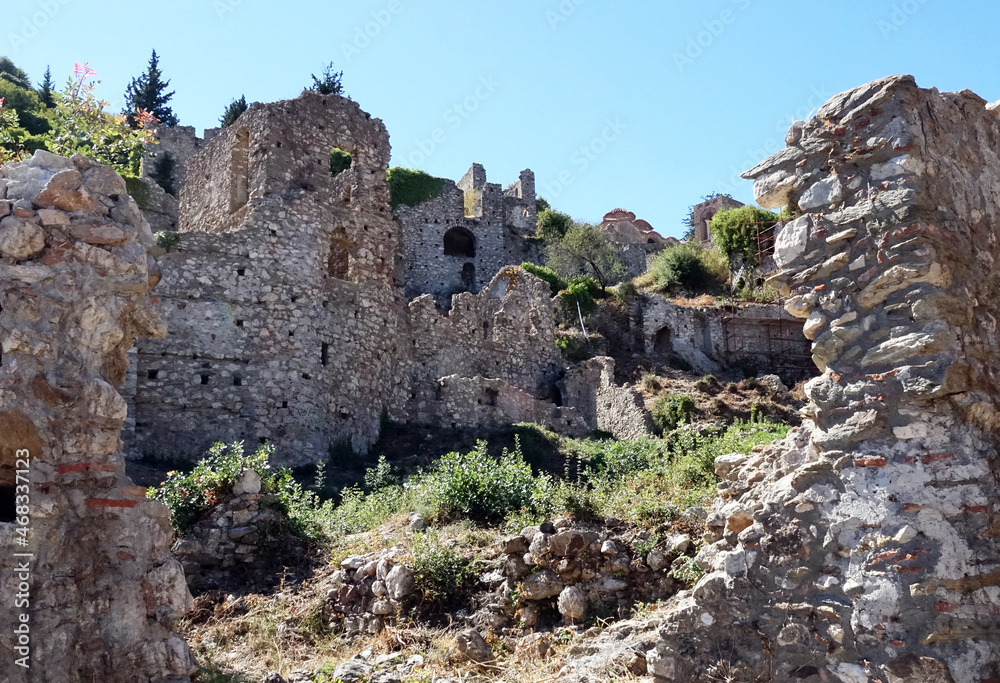 The ruins of the archeologic site Mystras The ruins of the archeologic site Mystras