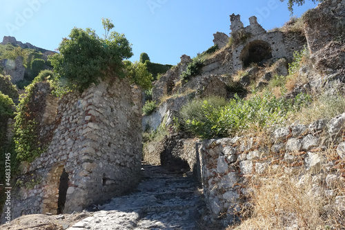 Greece. The ruins of the archeologic site Mystras