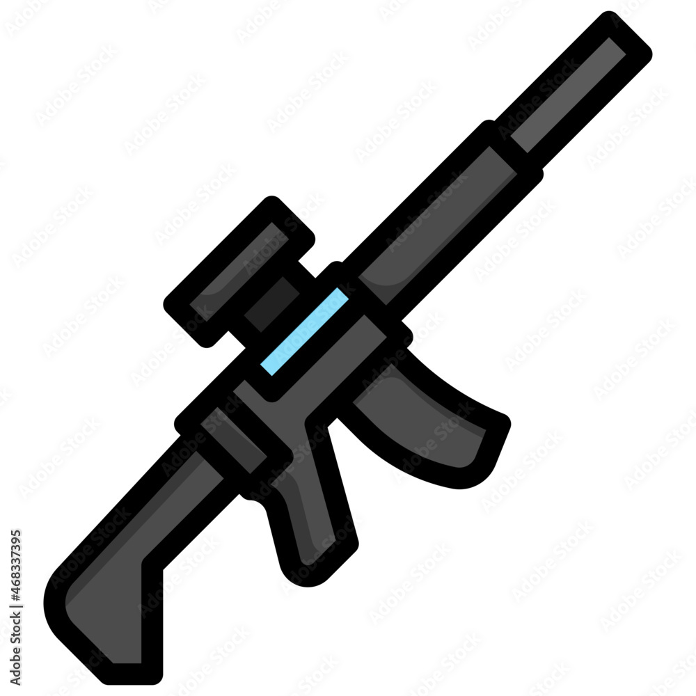 RIFLE filled outline icon,linear,outline,graphic,illustration RIFLE filled outline icon,linear,outline,graphic,illustration