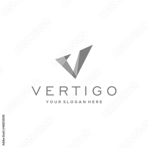 flat letter mark initial V VERTIGO logo design photo