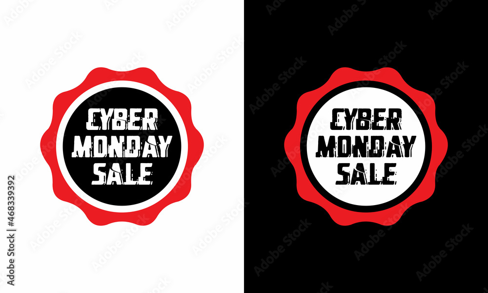 Cyber monday sale on black and white background. Online sales promotion event. vector illustration Cyber monday sale on black and white background. Online sales promotion event. vector illustration