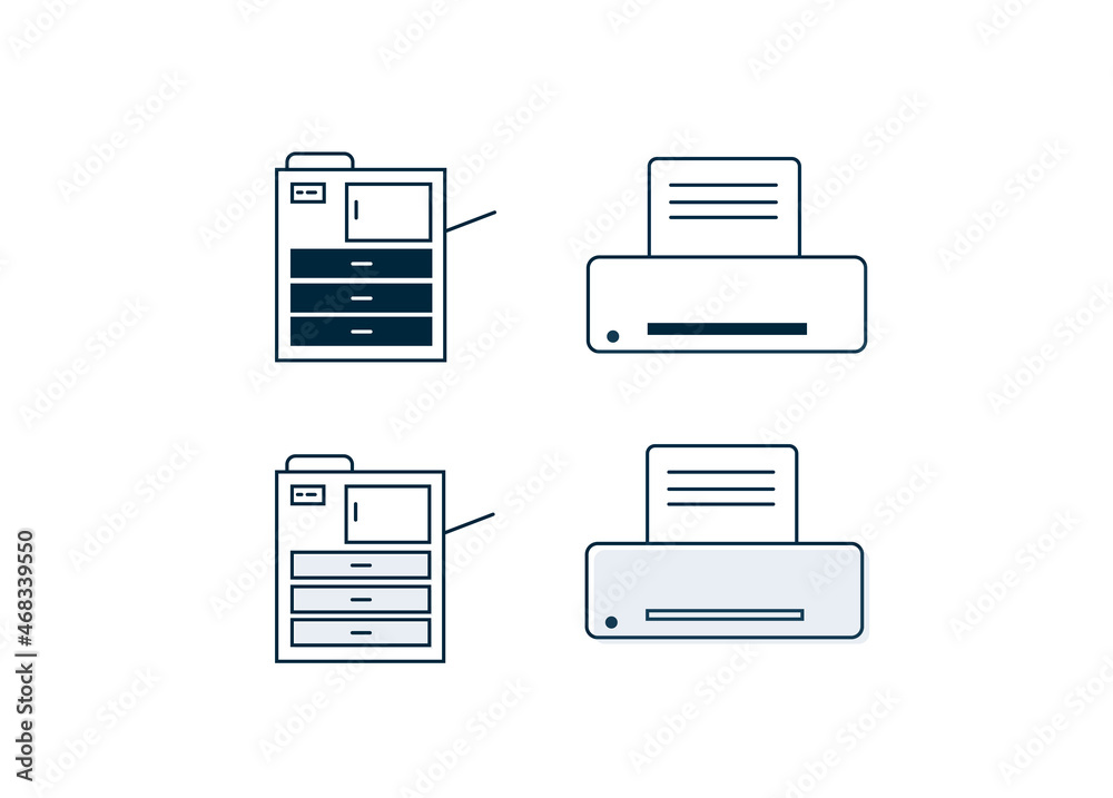 icône ou pictogramme représentant une imprimante, un fax et un copier,  photocopieur au bureau ou dans une entreprise Stock Vector | Adobe Stock