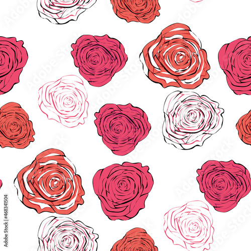 elegant seamless pattern with beautiful pink roses for your design