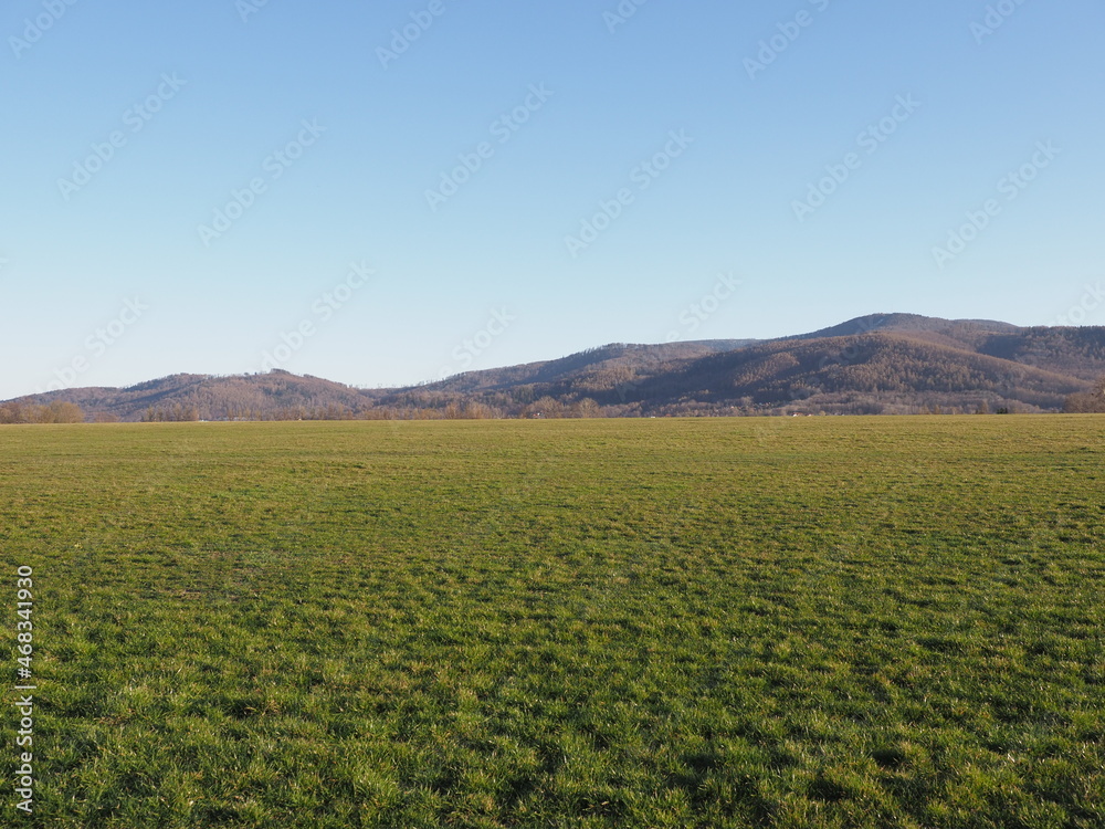 Fototapeta premium Wonderful view of sport airport at Bielsko-Biala city in Poland