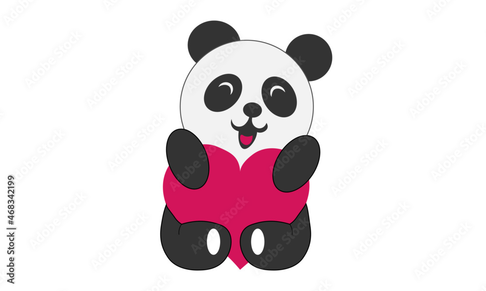 Cute little panda design for print or use as poster, card, flyer, sticker or T Shirt Cute little panda design for print or use as poster, card, flyer, sticker or T Shirt