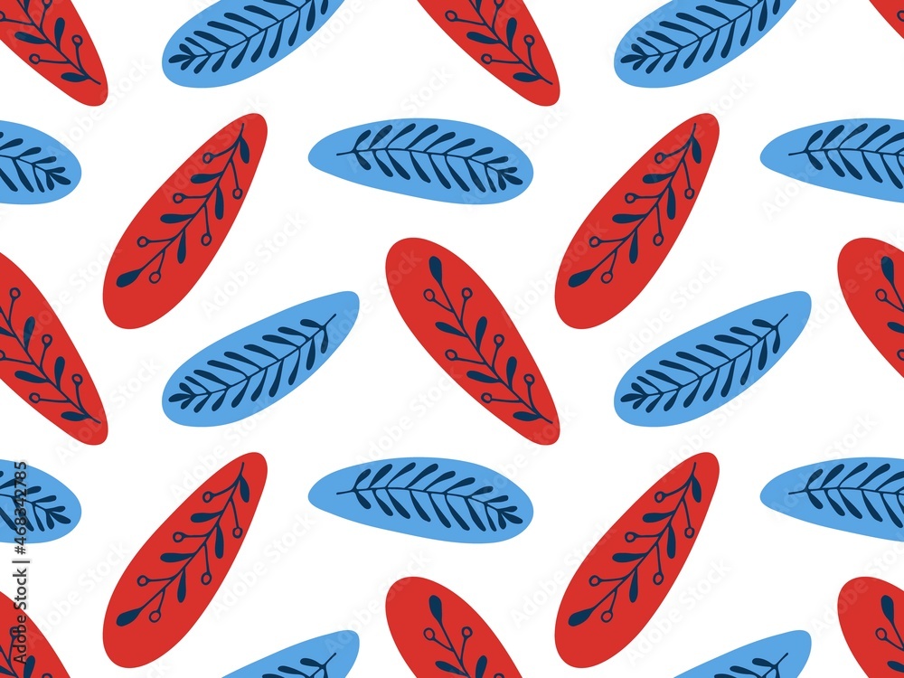 Blue red natural pattern. Seamless pattern with branches sketch on color spot. Vector repeated background. Floral design for paper, cover, fabric, interior decor, wallpaper, wrapping, scrapbooking. Blue red natural pattern. Seamless pattern with branches sketch on color spot. Vector repeated background. Floral design for paper, cover, fabric, interior decor, wallpaper, wrapping, scrapbooking.