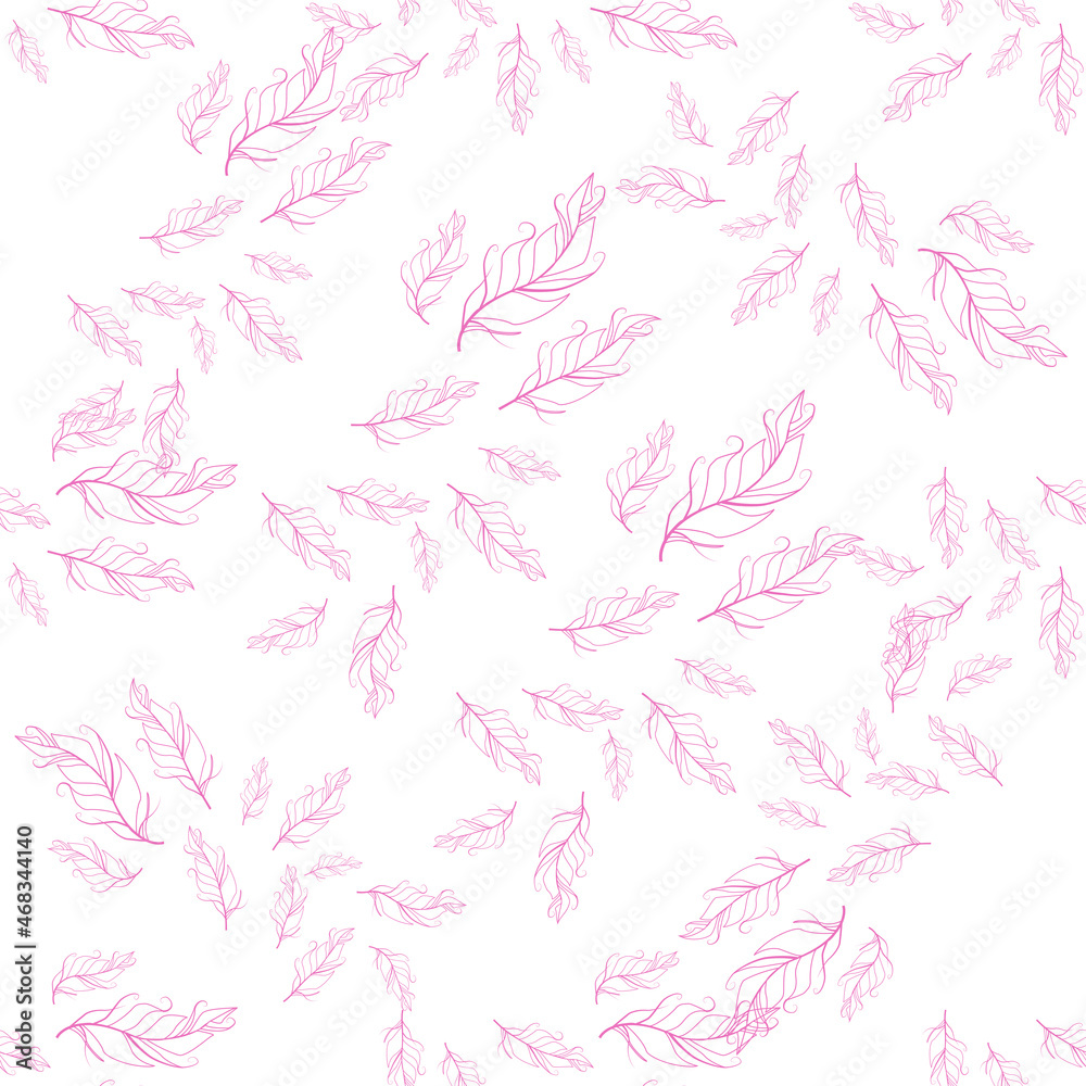Pastel-colored seamless feather pattern. Seamless background with feathers of bird. Pastel-colored seamless feather pattern. Seamless background with feathers of bird.