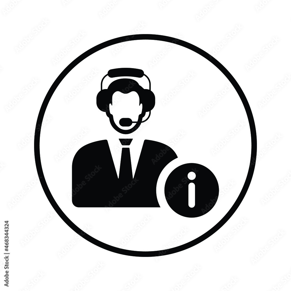 Support chat, information center, hotline icon. Black vector design. Support chat, information center, hotline icon. Black vector design.
