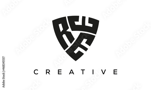 REE letters logo, security Shield logo vector