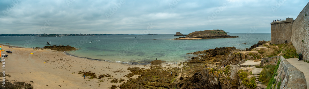 Coast and beach of Saint Malo. Brittany, France