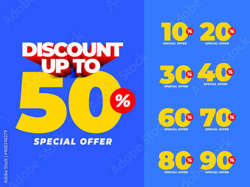 Set discount label for promotion template. 50% off