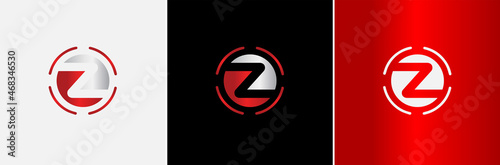 Free Download Silver Metallic Red Z Logo Creative Modern Minimal Alphabet Initial Letter Mark Monogram Editable in Vector Format - GFXLoad