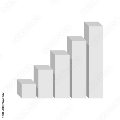 Free Download Steady growth bar graph. Vector illustration in light gray tones. Bar chart isolated on white. - GFXLoad