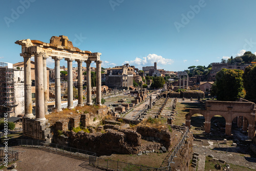 View from Roman Imperial Forum in Roma, Lazio, Italy.