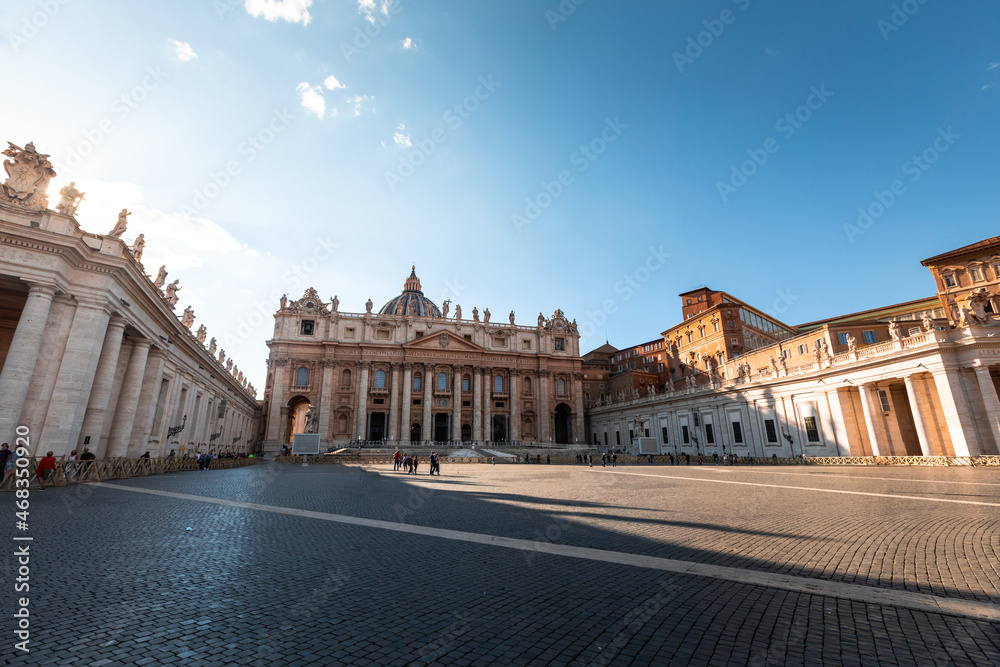 View of Piazza San Pietro (Saint Peter Square) at the Vatican City.