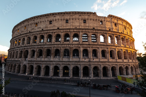 View of the Colosseo Romano  Roman Coliseum  in Roma  Lazio  Italy.