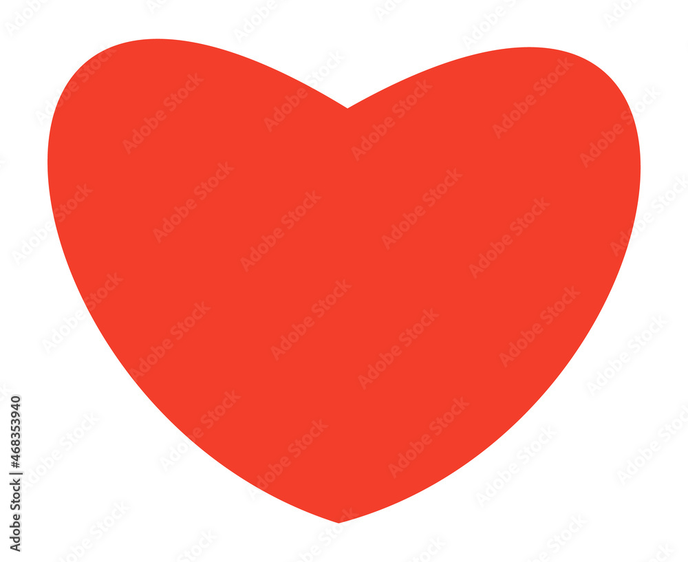 Red heart icon. Love symbol in modern simple style
