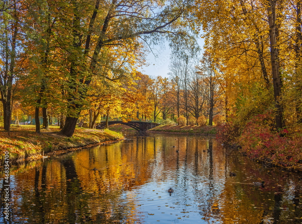 Parks of St. Petersburg. Golden autumn. Russia. Parks of St. Petersburg. Golden autumn. Russia.