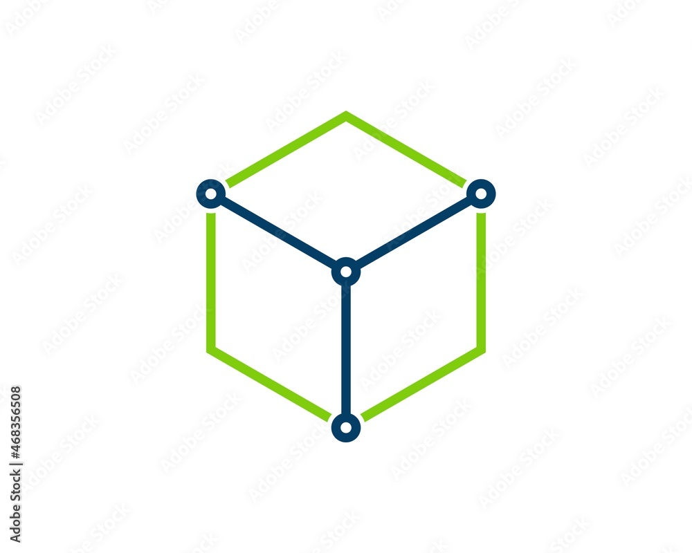 Simple hexagonal shape with circuit technology inside Simple hexagonal shape with circuit technology inside