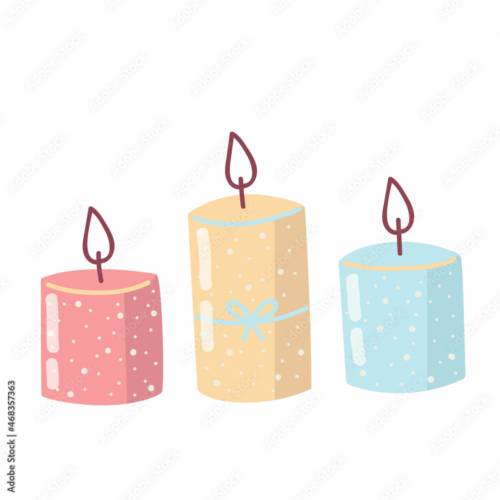 Decorative aroma candles. Vector illustration. Decorative aroma candles. Vector illustration.