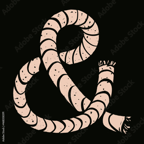 Hand Drawn Ink brush Rope Ampersand Knot
