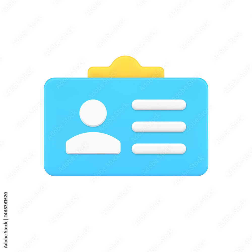 Simple 3d clipboard business card bright icon vector illustration. Id blank template access avatar Simple 3d clipboard business card bright icon vector illustration. Id blank template access avatar