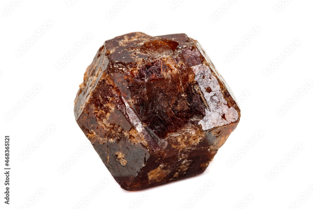 macro mineral stone Garnet, on a white background macro mineral stone Garnet, on a white background