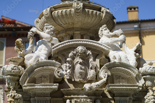Cesena: historic fountain in the castle square