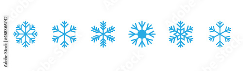 Snowflake set on isolated background. Isolated snowflake collection. Frost background. Christmas icon. Vector illustration