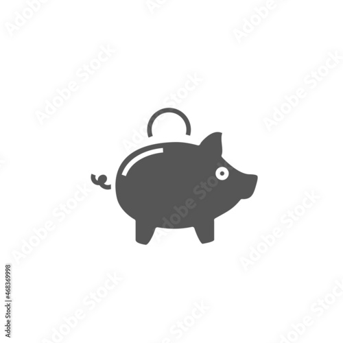 Piggy bank icon isolated on white background. Trendy piggy bank icon in flat style. Template for app, ui and logo, vector illustration, eps 10