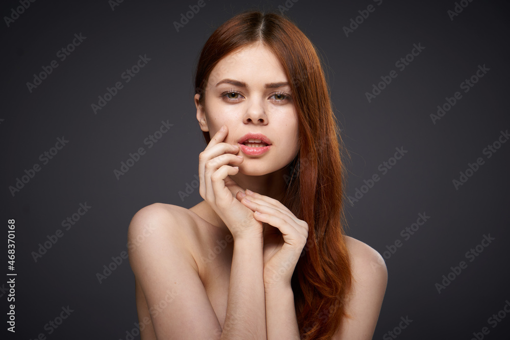woman with bare shoulders home clean skin care glamor woman with bare shoulders home clean skin care glamor