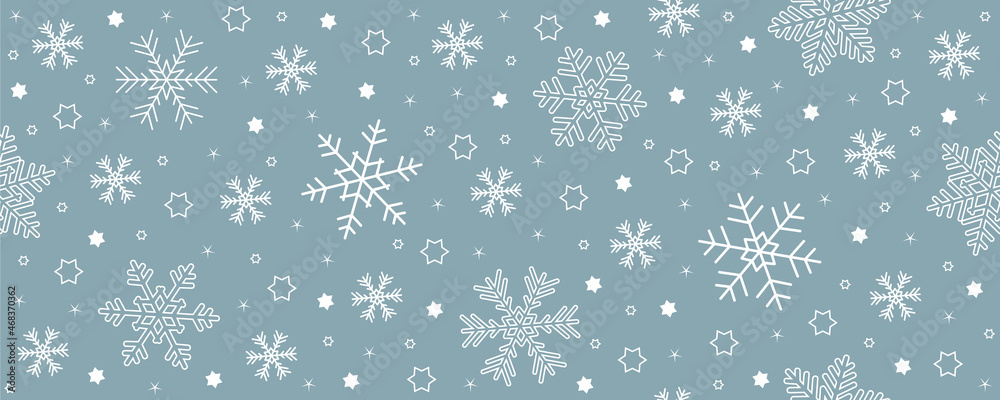 white and blue christmas seamless snowflake background