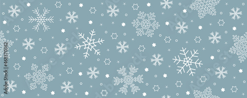 white and blue christmas seamless snowflake background