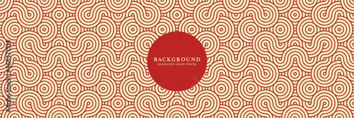 Japanese repeat wave linear pattern texture background. Seamless wavy abstract pattern background in asian oriental style. Geometric red tiger or dragon vector pattern background print.