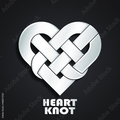 heart knot 3d metal symbol