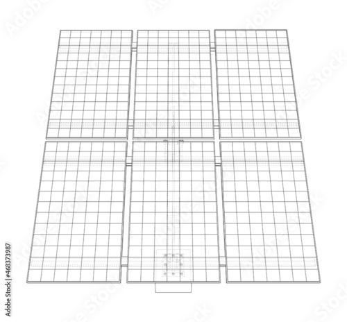 Solar Panel Concept. Vector rendering of 3d