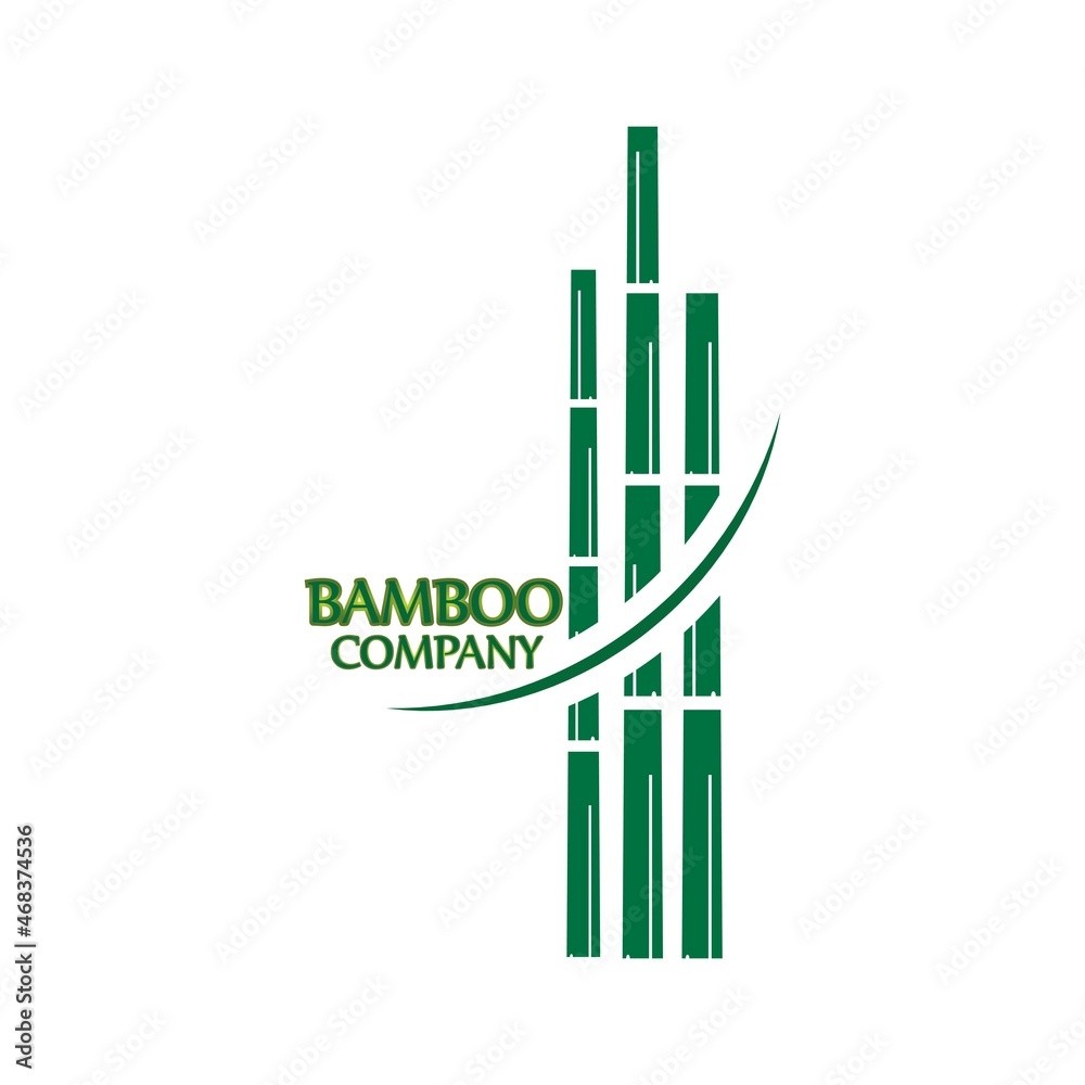 Obraz premium Bamboo tree logo ilustration vector template