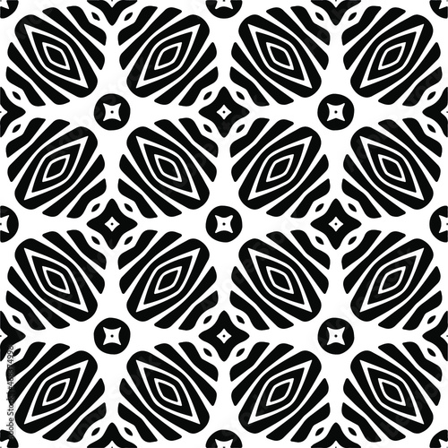  Vector geometric seamless pattern.Modern geometric background with abstract shapes.Monochromatic Repeating Patterns.Endless abstract texture.black ornament for design.