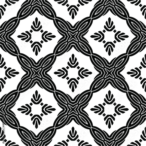  Vector geometric seamless pattern.Modern geometric background with abstract shapes.Monochromatic Repeating Patterns.Endless abstract texture.black ornament for design. © t2k4