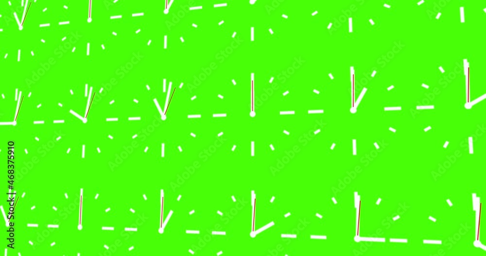 Alarm Clock animation. Seamless motion animated footage, green