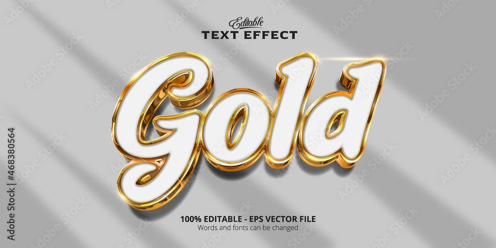 Gold style shiny editable text effect, Gold text