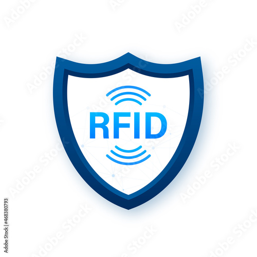 RFID Radio Frequency IDentification. Technology concept. Digital technology. Vector stock illustration